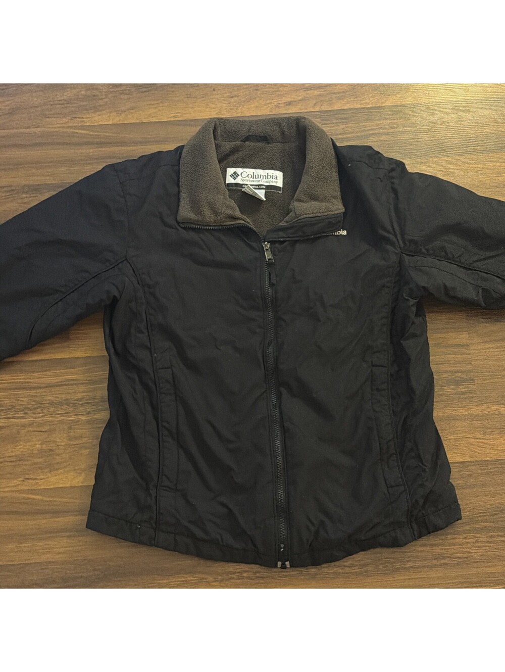 Columbia Jacket Womens Medium Black Fleece Lined Insulated Outdoor Full Zip